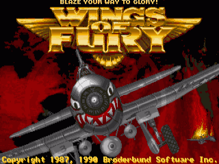 Wings of Fury title screen for Amiga